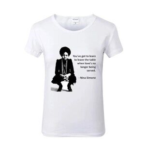 Nina Simone Respect Reminder White Crew Neck Tshirt
